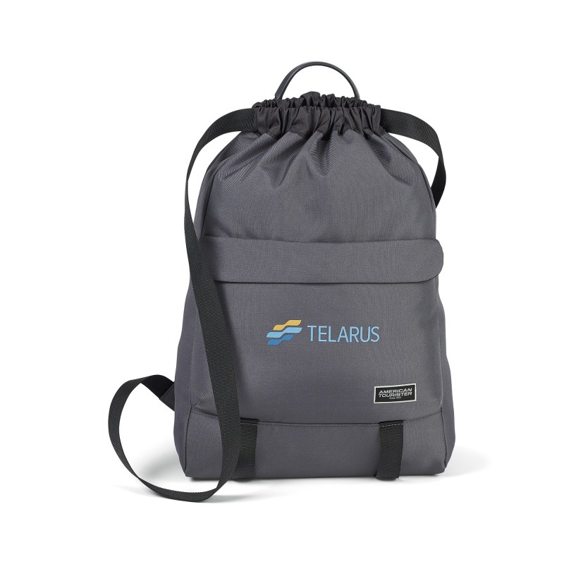American Tourister Embark Recycled rPET Cinchpack - Gunite 1 American Tourister Embark Recycled rPET Cinchpack - Gunite 1