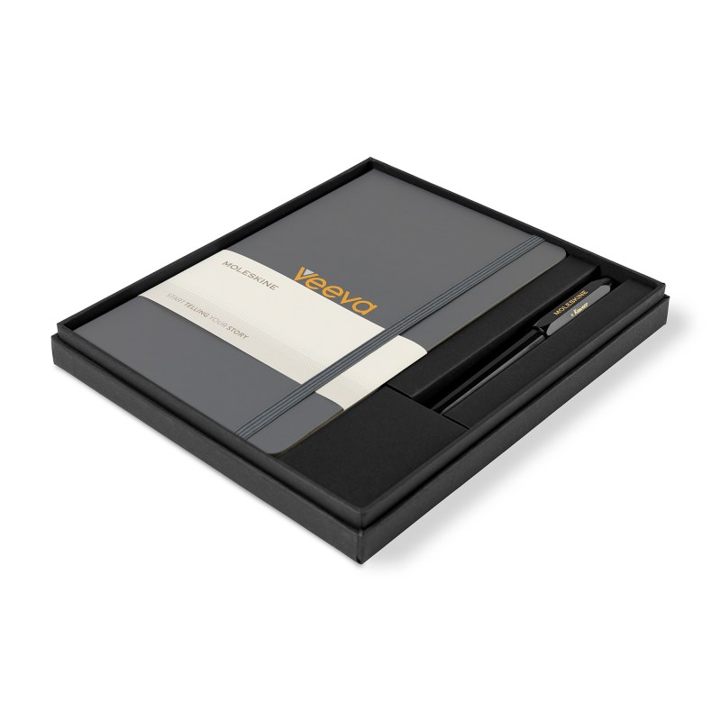 Moleskine Large Notebook and Kaweco Pen Gift Set - Slate Grey 1 Moleskine Large Notebook and Kaweco Pen Gift Set - Slate Grey 1