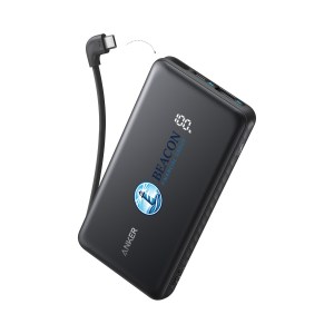 Anker Power Bank (10K, 22.5W, Built-In USB-C Cable) - Black 1 Anker Power Bank (10K, 22.5W, Built-In USB-C Cable) - Black 1