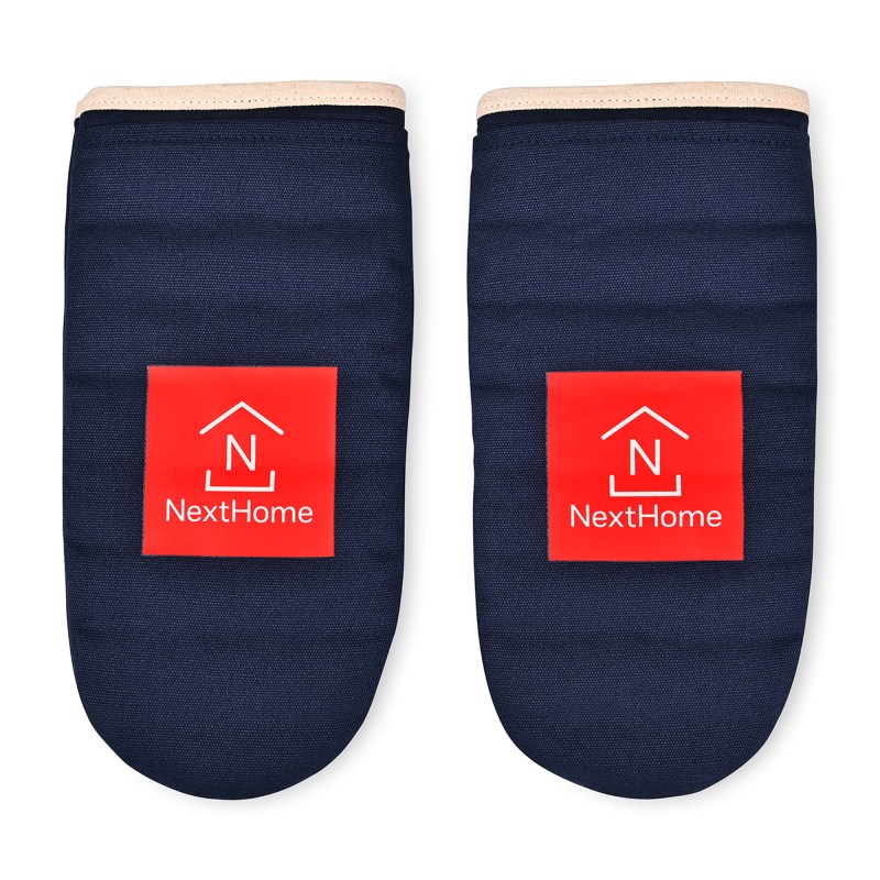 La Cuisine Recycled Cotton Oven Mitt Set - AWARE - Navy 1 La Cuisine Recycled Cotton Oven Mitt Set - AWARE - Navy 1