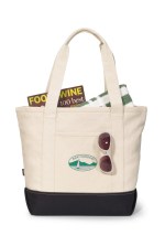Newport Cotton Zippered Tote - Black 1 Newport Cotton Zippered Tote - Black 1