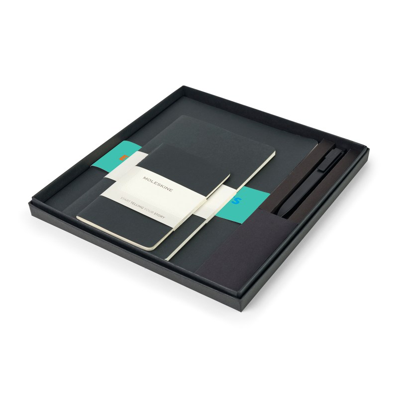 Moleskine® Assorted Cahier and GO Pen Gift Set - Black 1 Moleskine® Assorted Cahier and GO Pen Gift Set - Black 1