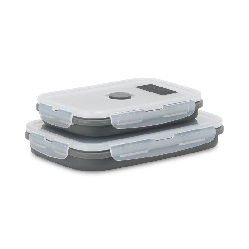 Collapsible Bento Food Storage Set - Charcoal 1 Collapsible Bento Food Storage Set - Charcoal 1