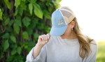 Merrimack Hat Co. Austin Vintage Trucker - Sky Blue-Tan - Alternate Merrimack Hat Co. Austin Vintage Trucker - Sky Blue-Tan - Alternate