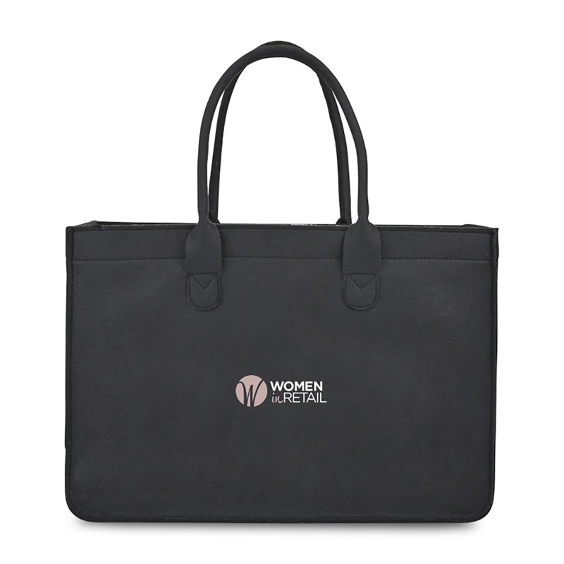 Out of The Woods® Felt Shopper Tote - Black 1 Out of The Woods® Felt Shopper Tote - Black 1