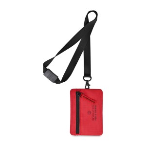 Rally Recycled ID Pouch Lanyard - Red 1 Rally Recycled ID Pouch Lanyard - Red 1