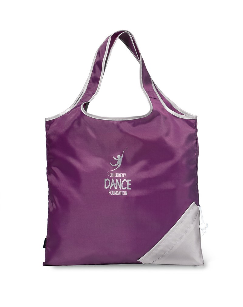 Latitudes Foldaway Shopper - Plum-Silver 1 Latitudes Foldaway Shopper - Plum-Silver 1