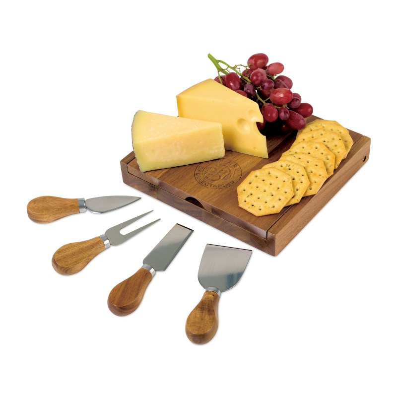 La Cuisine Cheese Board with Serving Set - Wood 1 La Cuisine Cheese Board with Serving Set - Wood 1