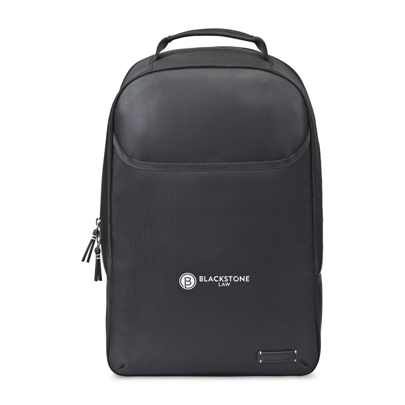 Travis & Wells® Lennox Recycled Nylon Laptop Backpack - Black 1 Travis & Wells® Lennox Recycled Nylon Laptop Backpack - Black 1