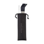Aviana™ Poppy 4-Pack Stainless Straw Set - Black 1 Aviana™ Poppy 4-Pack Stainless Straw Set - Black 1