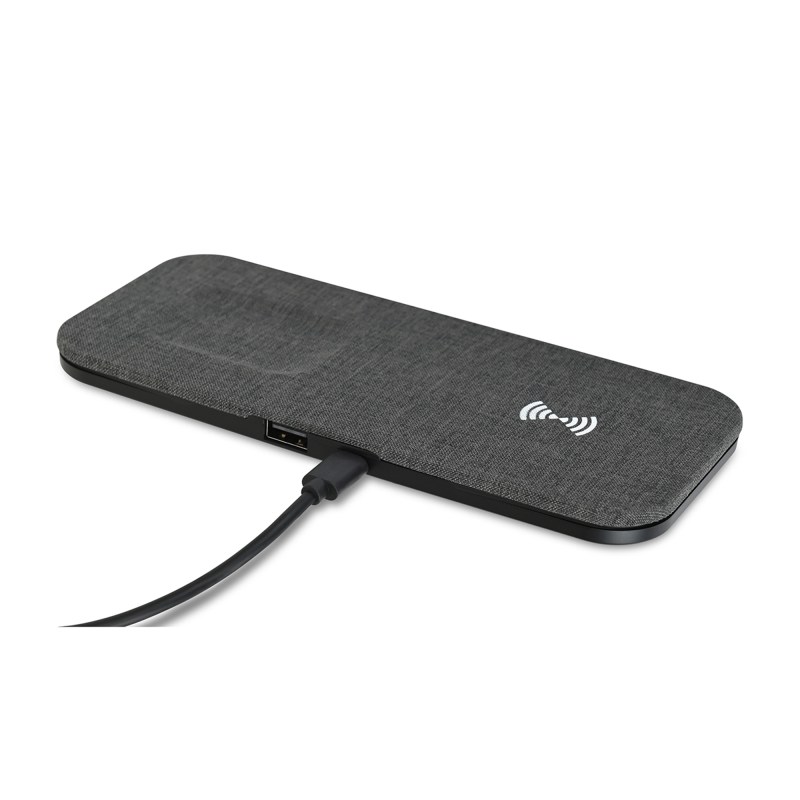 Eden Recycled rPET Wireless Dual Charging Pad - Charcoal Heather 1 Eden Recycled rPET Wireless Dual Charging Pad - Charcoal Heather 1