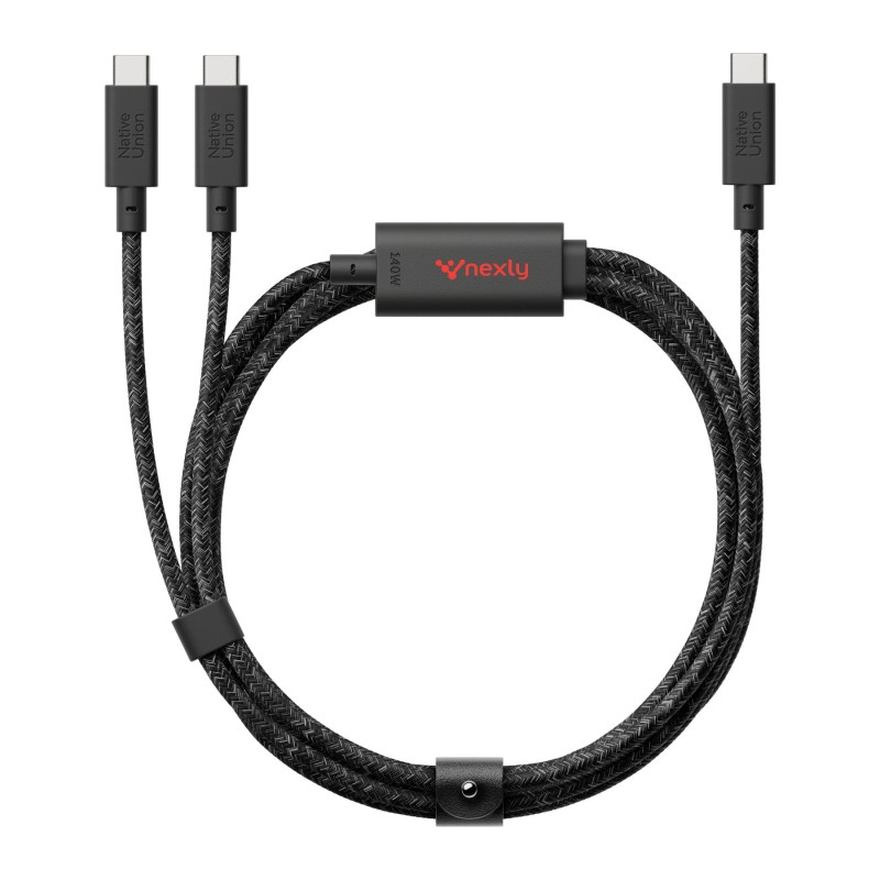 Native Union Belt Cable 2-in-1 USB-C to USB-C & USB-C Cable - Black 1 Native Union Belt Cable 2-in-1 USB-C to USB-C & USB-C Cable - Black 1