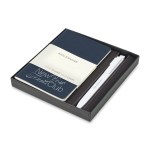 Moleskine Pocket Cahier and GO Pen Gift Set - Sapphire Blue-White 1 Moleskine Pocket Cahier and GO Pen Gift Set - Sapphire Blue-White 1