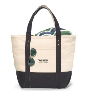 Seaside Zippered Cotton Tote - Black 1 Seaside Zippered Cotton Tote - Black 1
