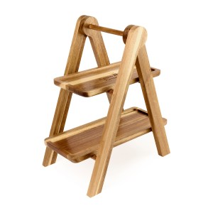 La Cuisine 2 Tier Serving Tray - Wood 1 La Cuisine 2 Tier Serving Tray - Wood 1