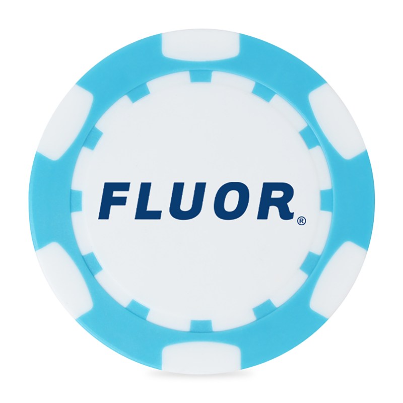 Ahead 2-Sided Poker Chip - Light Blue-White 1 Ahead 2-Sided Poker Chip - Light Blue-White 1