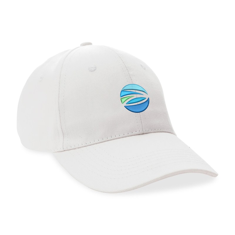 Impact 6 Panel 280gr Recycled Cotton Cap - AWARE - White 1 Impact 6 Panel 280gr Recycled Cotton Cap - AWARE - White 1