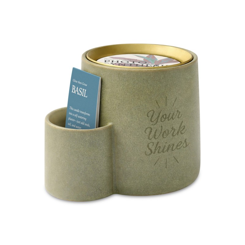 Modern Sprout Ember Earth Candle + Planter - Pebble- Photosynthesis 1 Modern Sprout Ember Earth Candle + Planter - Pebble- Photosynthesis 1