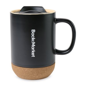 Valo Ceramic Lidded Mug - 14 Oz. - Black 1 Valo Ceramic Lidded Mug - 14 Oz. - Black 1