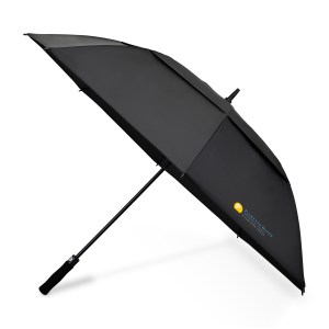 Elements 60" Recycled Auto Open Double Canopy Golf Umbrella - Black 1 Elements 60" Recycled Auto Open Double Canopy Golf Umbrella - Black 1