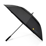 Elements 60" Recycled Auto Open Double Canopy Golf Umbrella - Black 1 Elements 60" Recycled Auto Open Double Canopy Golf Umbrella - Black 1