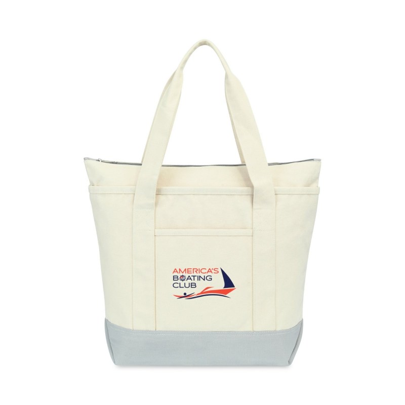 Newport Cotton Zippered Tote - Grey 1 Newport Cotton Zippered Tote - Grey 1