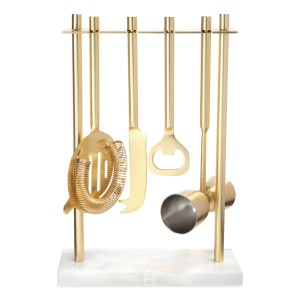 Be Home® Luxe Hanging Bar Tool Set - Marble-Matte Gold 1 Be Home® Luxe Hanging Bar Tool Set - Marble-Matte Gold 1