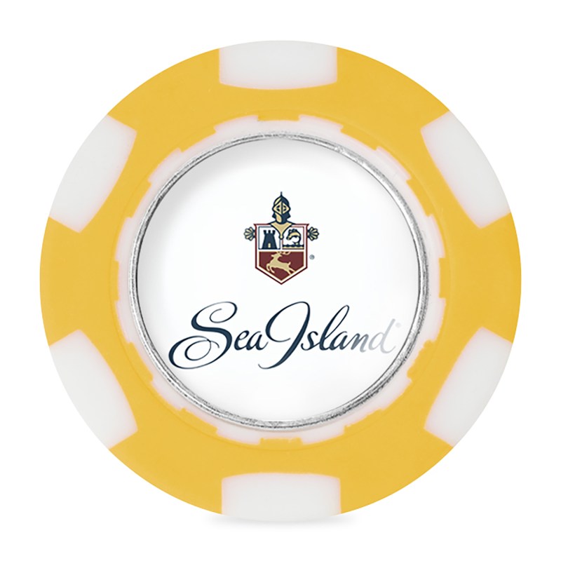 Ahead Poker Chip with Ball Marker - Yellow-White 1 Ahead Poker Chip with Ball Marker - Yellow-White 1