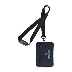 Rally Recycled ID Pouch Lanyard - Navy 1 Rally Recycled ID Pouch Lanyard - Navy 1