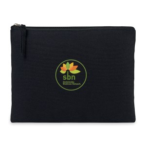 AWARE™ Recycled Cotton Zippered Pouch - Black 1 AWARE™ Recycled Cotton Zippered Pouch - Black 1