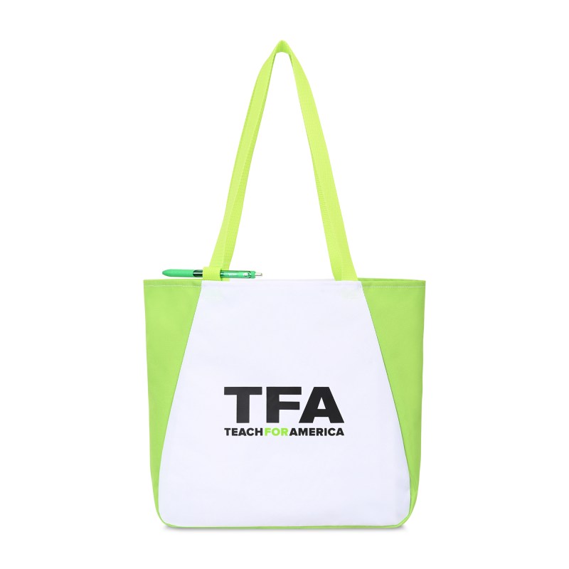 Arlo Recycled rPET Tote - Lime Green 1 Arlo Recycled rPET Tote - Lime Green 1