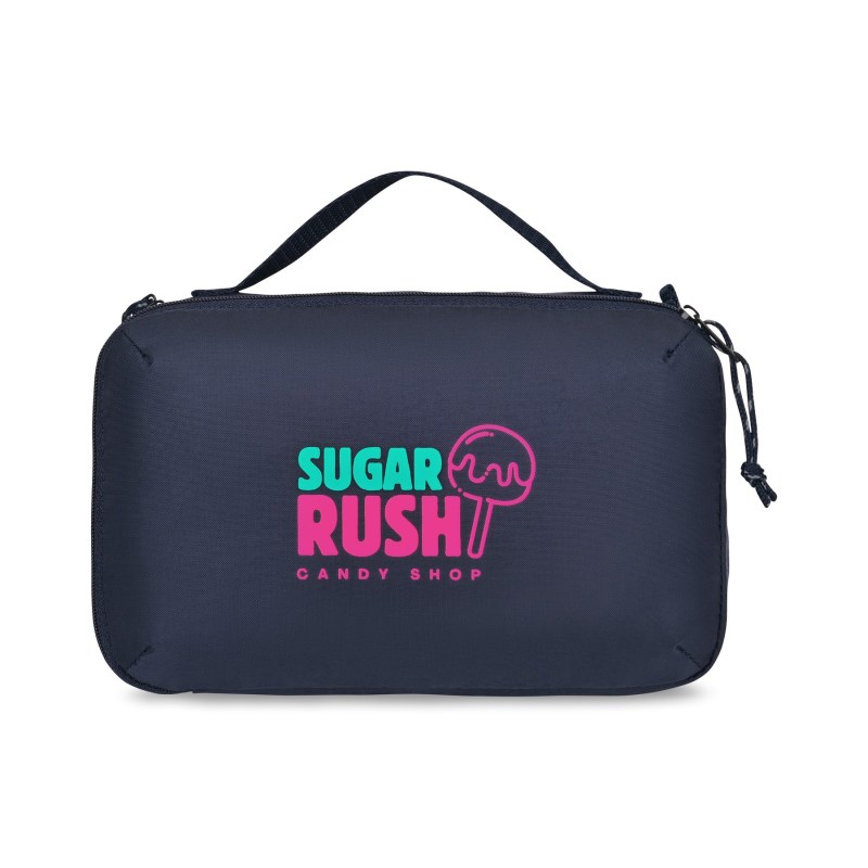 Parker Recycled rPET Dual Zippered Pouch - Navy 1 Parker Recycled rPET Dual Zippered Pouch - Navy 1