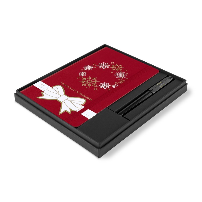 Moleskine® Hard Cover Holiday Notebook and Kaweco Pen Gift Set - Scarlet Red 1 Moleskine® Hard Cover Holiday Notebook and Kaweco Pen Gift Set - Scarlet Red 1