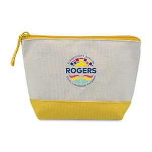 Canvas Zippered Pouch - Yellow 1 Canvas Zippered Pouch - Yellow 1