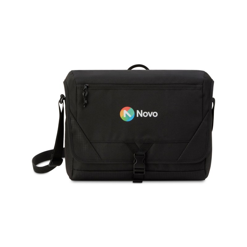 Peak Recycled rPET Laptop Messenger Bag - Black 1 Peak Recycled rPET Laptop Messenger Bag - Black 1