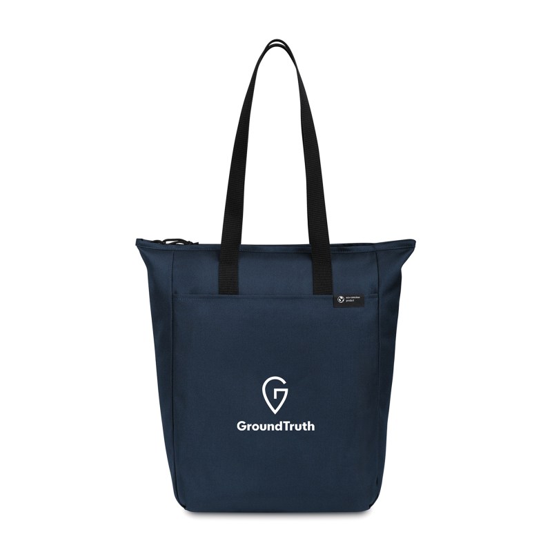 Renew AWARE™ rPET Zippered Tote - Navy 1 Renew AWARE™ rPET Zippered Tote - Navy 1