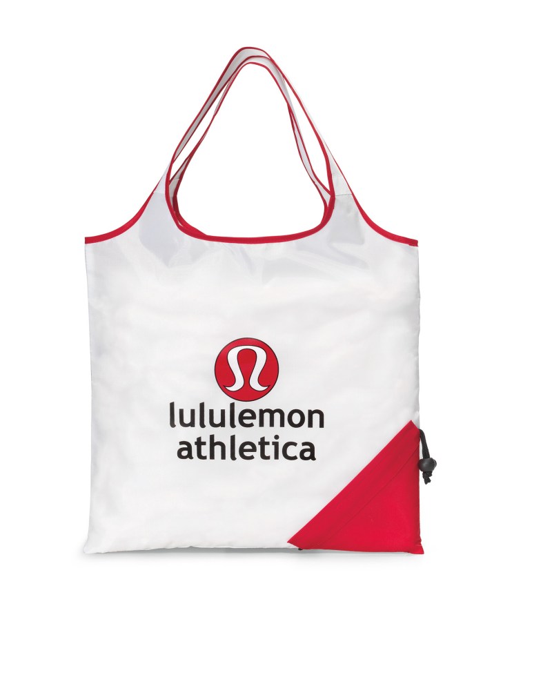 Latitudes Foldaway Shopper - White-Red 1 Latitudes Foldaway Shopper - White-Red 1