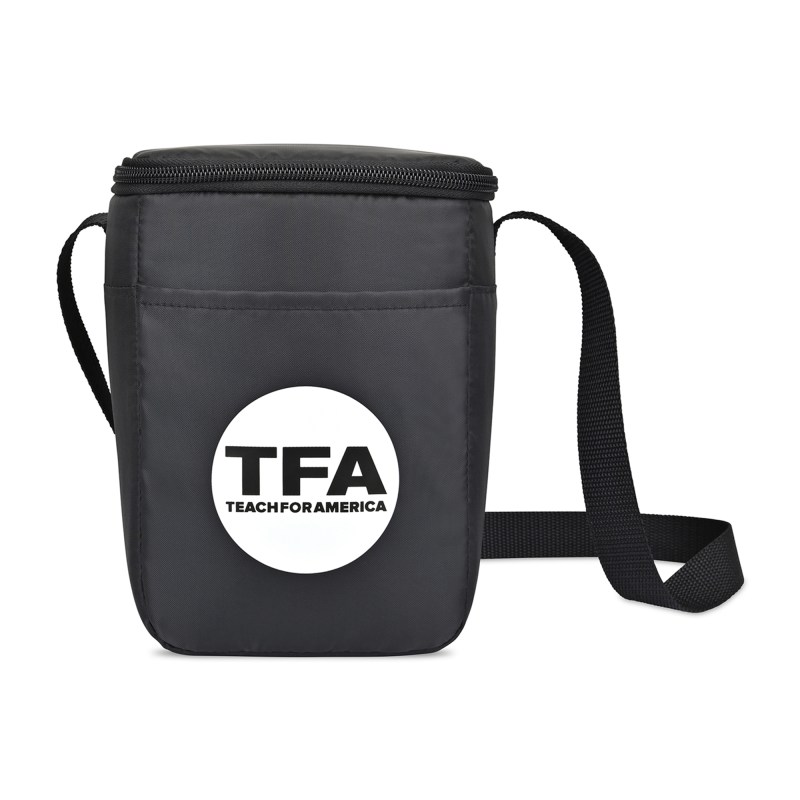 Arlo Recycled rPET 6 Can Lunch Cooler - Black 1 Arlo Recycled rPET 6 Can Lunch Cooler - Black 1