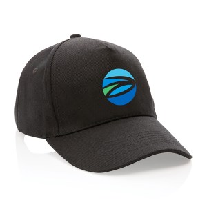 Impact 5 Panel 280gr Recycled Cotton Cap with AWARE™ - Black 1 Impact 5 Panel 280gr Recycled Cotton Cap with AWARE™ - Black 1