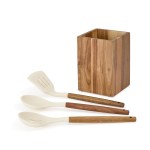 La Cuisine Kitchen Canister with Utensils - Wood 2 La Cuisine Kitchen Canister with Utensils - Wood 2