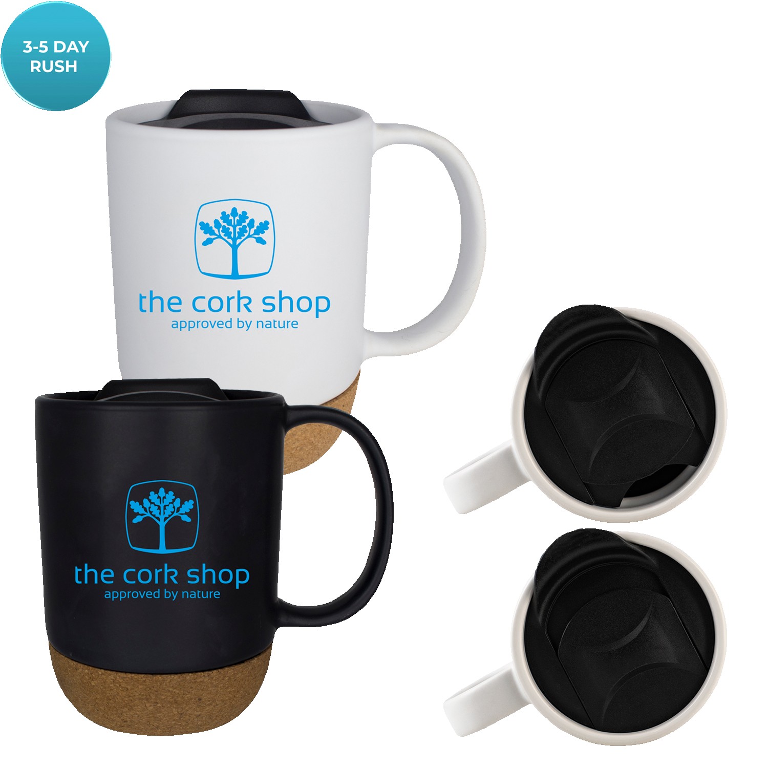 14 Oz Ceramic Cork Bottom Mug 1