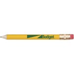 Round Wooden Golf Pencil With Eraser - White Round Wooden Golf Pencil With Eraser - White