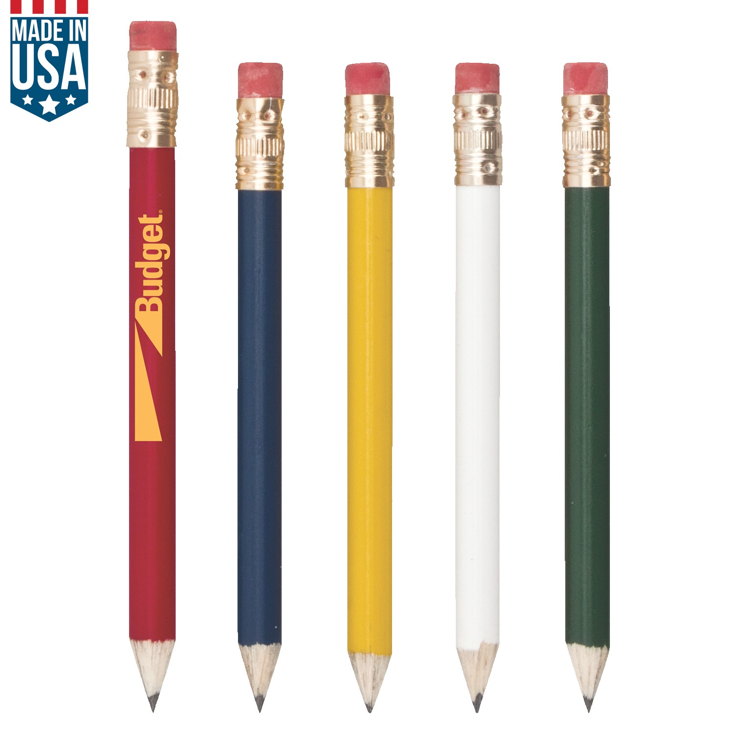Round Wooden Golf Pencil With Eraser 1
