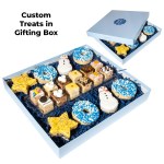 Deluxe gift box includes 12 handmade marshmallow crispy rice treats and 8 hand-dipped shapes 1 Deluxe gift box includes 12 handmade marshmallow crispy rice treats and 8 hand-dipped shapes 1