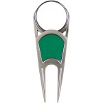 Lite Touch Divot Tool - Matte Nickel Green Grip Lite Touch Divot Tool - Matte Nickel Green Grip