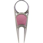 Lite Touch Divot Tool - Matte Nickel Pink Grip Lite Touch Divot Tool - Matte Nickel Pink Grip