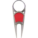 Lite Touch Divot Tool - Matte Nickel Red Grip Lite Touch Divot Tool - Matte Nickel Red Grip