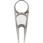 Lite Touch Divot Tool - Matte Nickel White Grip Lite Touch Divot Tool - Matte Nickel White Grip