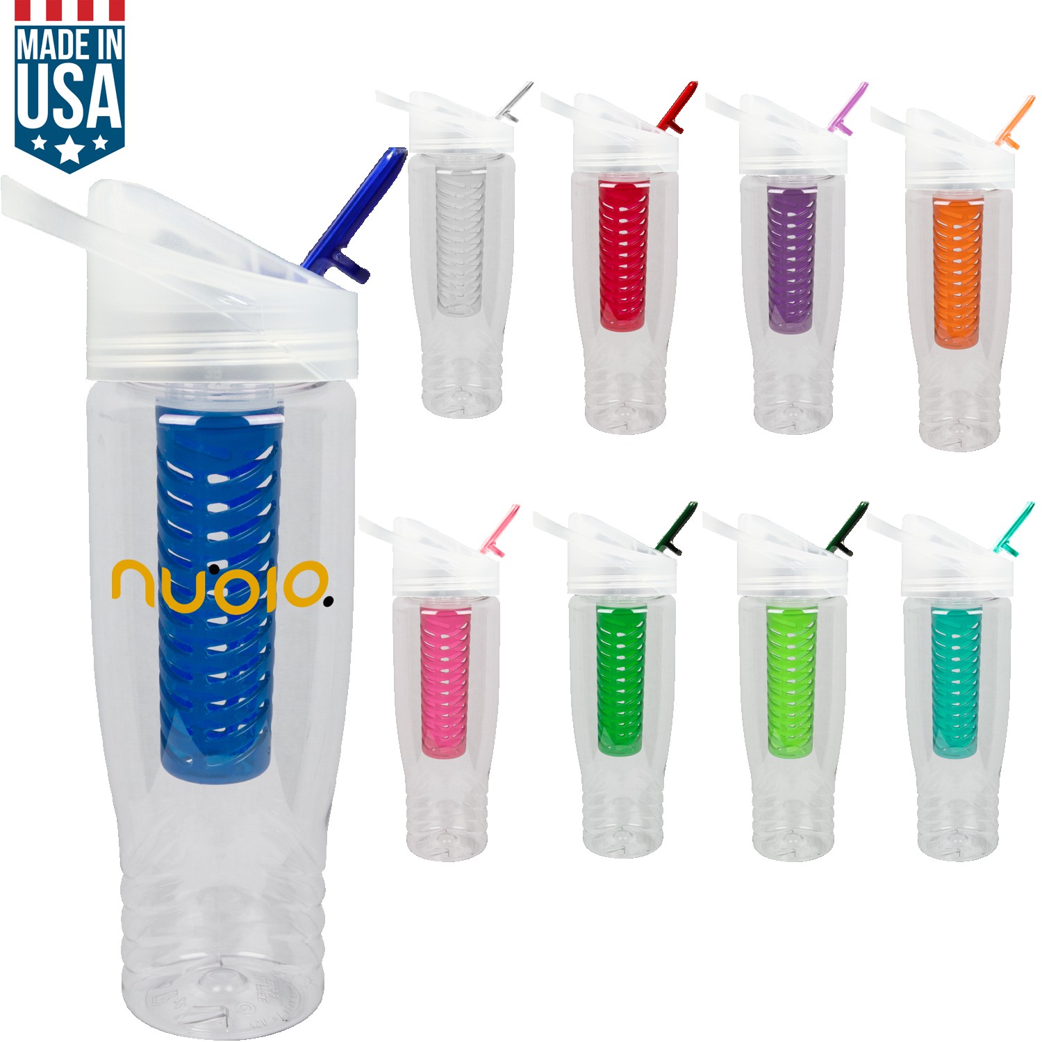 28 Oz Polyclean Color Fruit Fusion Water Bottle 1