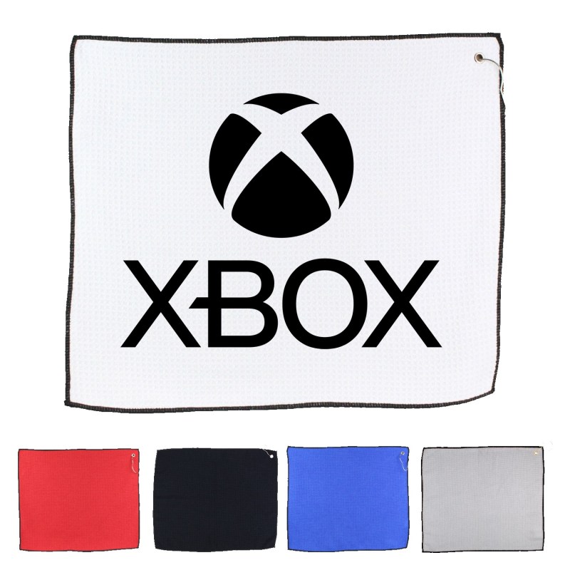 15" X 18" RPET Waffle Golf Towel with Hook & Grommet 1 15" X 18" RPET Waffle Golf Towel with Hook & Grommet 1